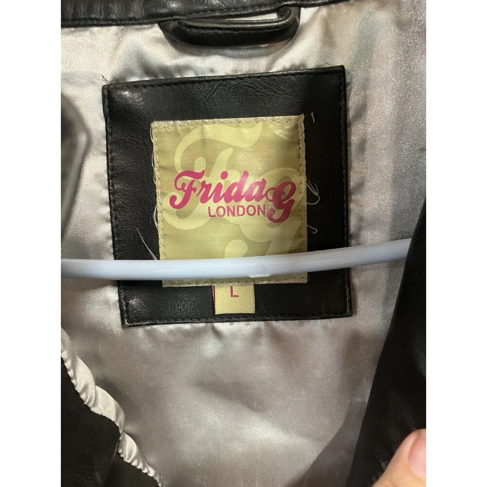 Vintage Frida G Faux Leather Motorcycle Jacket Women’s Large
